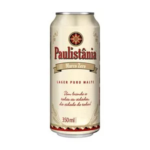 Cerveja Paulistânia Clara Lager Lata<BR>- Brasil, São Paulo<BR>- 350ml