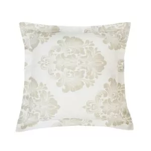 Capa Para Almofada Panamá Damask Arabescos<BR>- Off White & Bege<BR>- 45x45cm<BR>- Naturalle