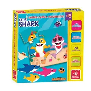 Quebra-Cabeça Shark<BR>- Azul & Amarelo<BR>- 6Pçs