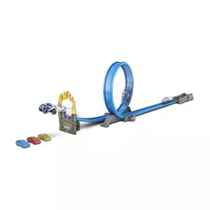 Pista Para Carrinhos Metal Machines<BR>- Azul & Amarela<BR>- 30x30x6,5cm