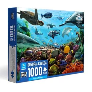 Quebra-Cabeça Criaturas Marinhas<BR>- Azul & Laranja<BR>- 1000Pçs