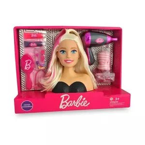 Boneca Barbie® Styling Head Faces<BR>- Pink & Preta<BR>- 27x37x13cm