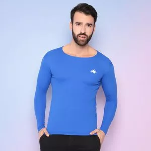 Camiseta Básica<BR>- Azul & Branca<BR>- Club Polo Collection