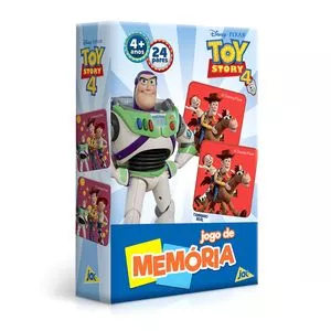 Jogo Da Memória Toy Story 4®<BR>- Azul Claro & Verde<BR>- 24 Pares<BR>- Toyster