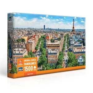 Quebra-Cabeça Panorâmico Belle Paris<BR>- Azul & Verde<BR>- 1500Pçs<BR>- Toyster