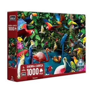 Quebra-Cabeça Pássaros<BR>- Verde & Azul<BR>- 1000Pçs<BR>- Toyster