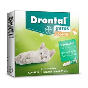 Vermicida & Giardicida Drontal® Cat Spot On<BR>- Uso Tópico<BR>- 0,35ml<BR>- Elanco