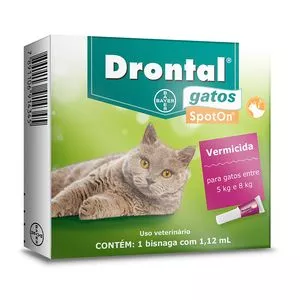 Vermicida & Giardicida Drontal® Cat Spot On<BR>- Uso Tópico<BR>- 1,2ml<BR>- Elanco
