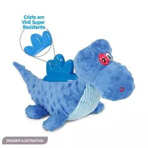 Brinquedo DinoRex Em Pelúcia<BR>- Azul & Azul Claro<BR>- 59x9x15cm<BR>- Chalesco