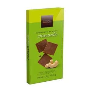 Tablete<BR>- Chocolate Ao Leite Com Crocante De Castanha De Caju<BR>- 100g<BR>- Grupo CRM