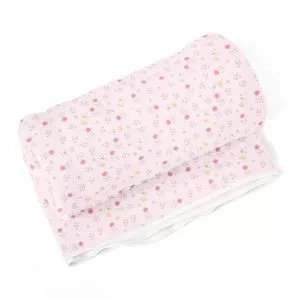 Cobertor Flanelado Floral<BR>- Rosa Claro & Pink<BR>- 90x110cm<BR>- 99 Fios<BR>- Papi