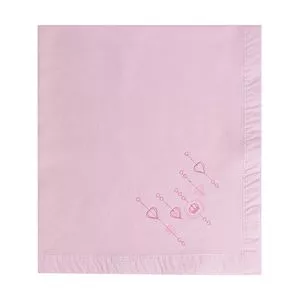 Cobertor Com Bordado<BR>- Rosa<BR>- 90x110cm<BR>- 99 Fios<BR>- Papi