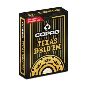 Baralho Texas Hold'Em<BR>- Dourado & Preto<BR>- 55 Cartas<BR>- Copag