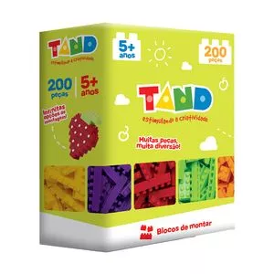 Blocos De Montar Tand Kids<BR>- Verde Limão & Vermelho<BR>- 200Pçs<BR>- Toyster