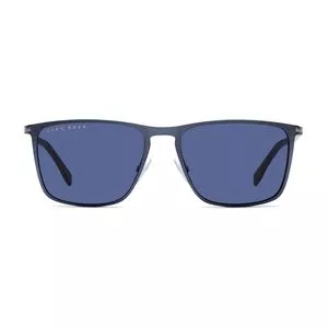 Óculos De Sol Retangular<BR>- Azul & Azul Marinho<BR>- Hugo Boss