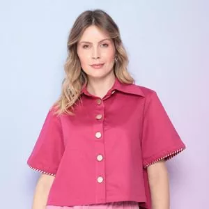 Camisa Com Botões<BR>- Pink