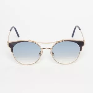 Óculos De Sol Arredondado<BR>- Azul & Dourado<BR>- Jimmy Choo