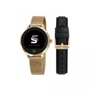 Smart Watch 79003LPSVDA2<BR>- Dourado & Preto<BR>- Bluetooth 4.0 - BLE+ 3.0