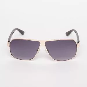 Óculos De Sol Retangular<BR>- Dourado & Azul Escuro<BR>- Triton Eyewear