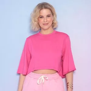 Cropped Amplo<BR>- Pink<BR>- Robe Noire