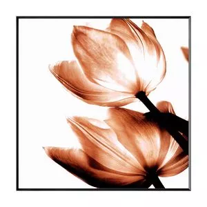 Quadro Floral<BR>- Marrom Claro & Preto<BR>- 70x70x3cm<BR>- Arte Própria