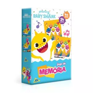 Jogo Da Memória Baby Shark®<BR>- Amarelo & Branco<BR>- 24 Pares<BR>- Toyster