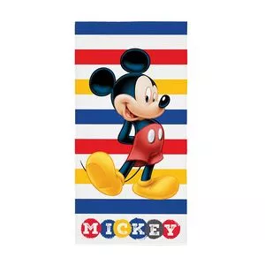 Toalha De Banho Aveludada Mickey®<BR>- Vermelha & Azul<BR>- 70x140cm<BR>- Lepper