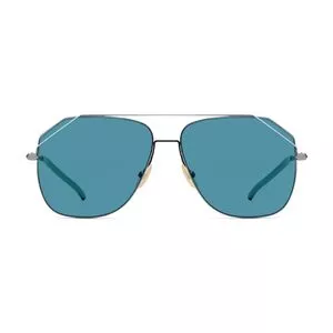 Óculos De Sol Arredondado<BR>- Azul Escuro & Chumbo<BR>- Fendi