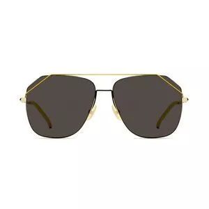 Óculos De Sol Arredondado<BR>- Cinza Escuro & Dourado<BR>- Fendi