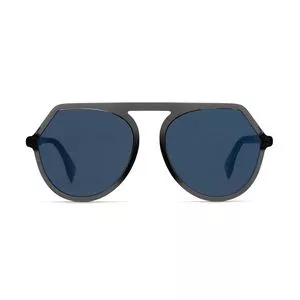 Óculos De Sol Arredondado<BR>- Azul & Cinza Escuro<BR>- Fendi