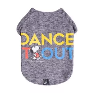 Camiseta De Inverno Snoopy® Dance It Out<BR>- Cinza & Amarela<BR>- Ø37xØ52cm<BR>- Zooz Pets