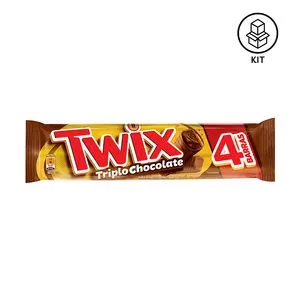 Barra Recheada Twix Triplo Chocolate<BR>- 24 Unidades<BR>- TWIX®
