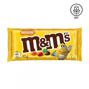 Confeito M&M's Chocolate Ao Leite Com Amendoim<BR>- 18 Unidades<BR>- M&M'S®