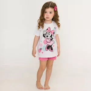 Pijama Infantil Minnie®<BR>- Off White & Rosa<BR>- Pijamas Fun
