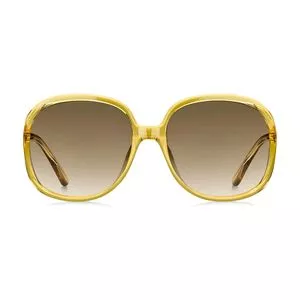 Óculos De Sol Quadrado<BR>- Marrom Claro & Amarelo<BR>- Kate Spade