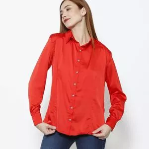 Camisa Lisa Acetinada<BR> - Vermelha<BR> - Lança Perfume