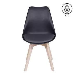 Jogo De Cadeiras Modesti<BR>- Preto & Bege<BR>- 2Pçs<BR>- Or Design