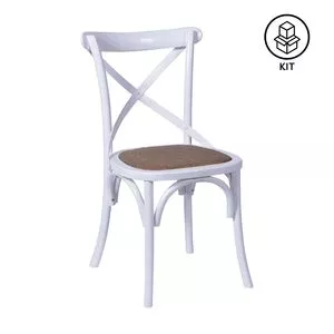 Jogo De Cadeiras Cross<BR>- Branco & Bege<BR>- 2Pçs<BR>- Or Design