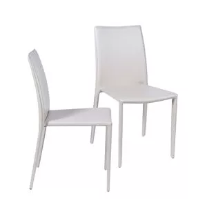 Jogo De Cadeiras Glam Corino<BR>- Bege<BR>- 2Pçs<BR>- Or Design