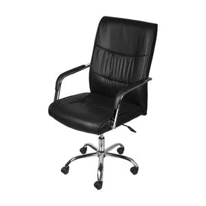 Cadeira Office<BR>- Preta & Prateada<BR>- 115x62x62cm<BR>- Or Design