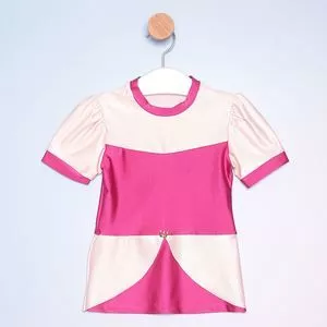 Blusa Infantil Princesa<BR>- Pink & Rosa Claro
