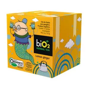 Chá Bio2 Herbal Tea<BR>- Lemon Ginger<BR>- 13 Sachês<BR>- Bio2organic