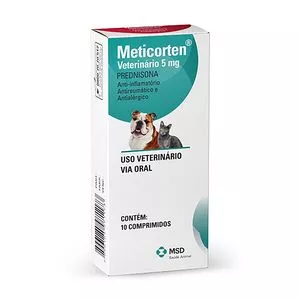 Meticorten 5mg<BR>- Via Oral<BR>- 10 comprimidos<BR>- MSD