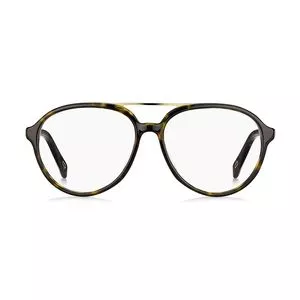 Armação Arredondada Para Óculos De Grau <BR>- Marrom Escuro & Dourada<BR>- Marc Jacobs