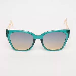 Óculos De Sol Gatinho<BR>- Cinza & Verde<BR>- Les Bains Paris