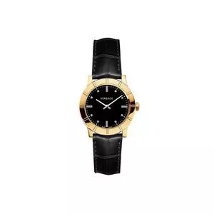 Relógio Analógico V178<BR>- Dourado & Preto<BR>- Versace Relógio