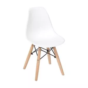 Cadeira Eames Kids<BR>- Branca & Madeira<BR>- 56,5x31x28,5cm<BR>- Or Design