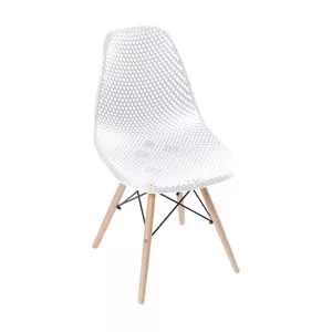 Cadeira Eames Colmeia<BR>- Branca & Bege<BR>- 82,5x46,5x42cm<BR>- Or Design