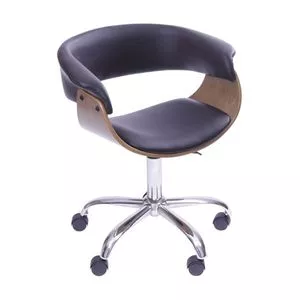 Cadeira Office Elba<BR>- Café & Prateada<BR>- 78x60x40cm<BR>- Or Design