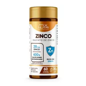 Nutraceutical Sulfato De Zinco<BR>- 60 Cápsulas<BR>- Mix Nutri